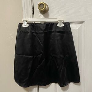 Black Satin Women's Skirt